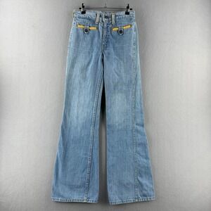 Vintage Levis Jeans Womens Fits 26x31 Blue Denim 70s Bellbottom Orange Tab USA